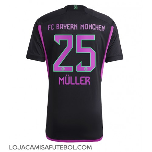 Camisa de Futebol Bayern Munich Thomas Muller #25 Equipamento Secundário 2023-24 Manga Curta
